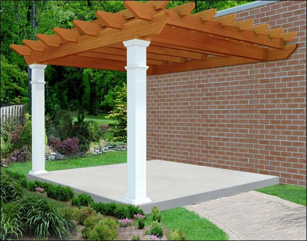 Rustic Red Cedar Wall Mounted Solace Pergola