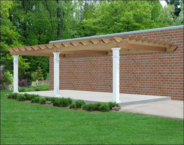 Rustic Red Cedar Wall Mounted Solace Pergola