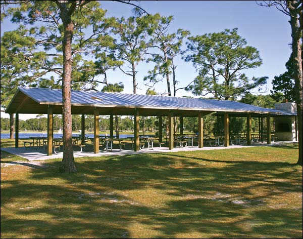 30 x 76 Wood Gable Rectangular Savannah Pavilion