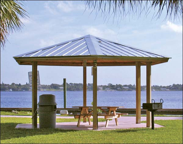 20 x 20 Laminated Wood Hexagon Orchard Pavilion