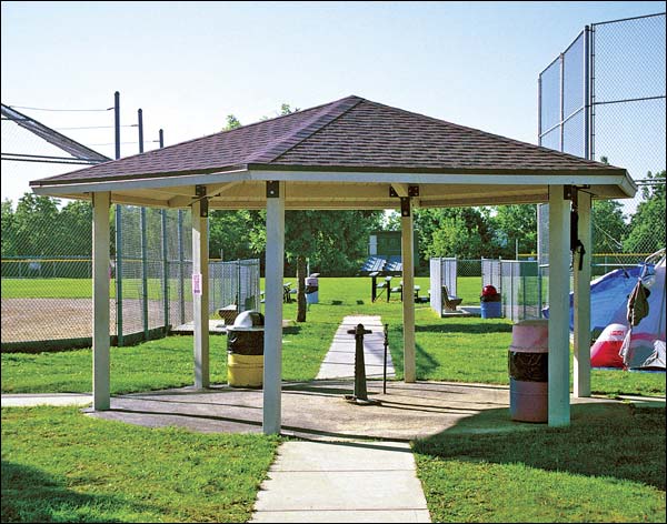 24 x 24 Laminated Wood Hexagon Orchard Pavilion