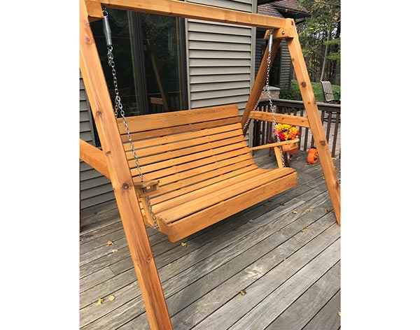 Red Cedar Royal Highback Porch Swing w/A-Frame Swing Stand