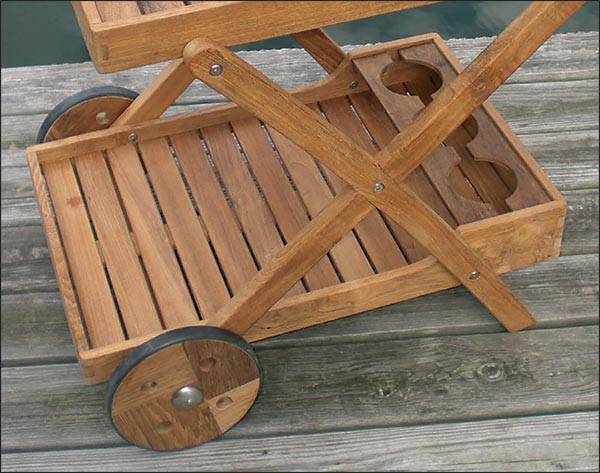 Teak Tray Cart