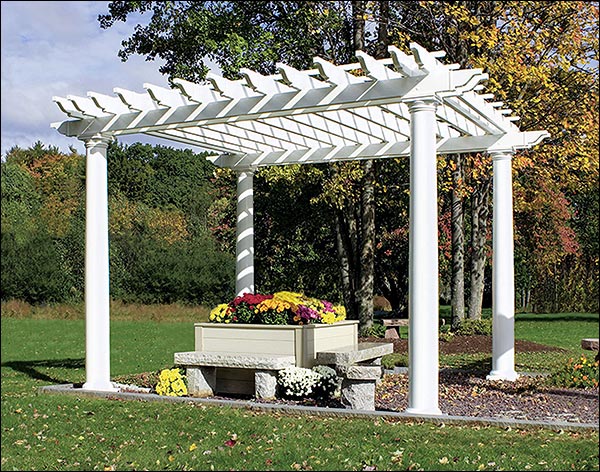 Vinyl Vintage Classic Pergola w/Aluminum Inserts