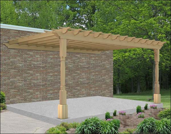 Red Cedar Wall Mount 2-Beam Pergolas