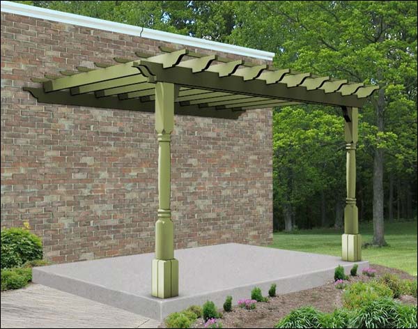 Treated Pine Wall Mount 2-Beam Pergolas