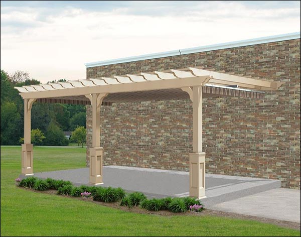 Vinyl Wall Mount 2-Beam Pergolas