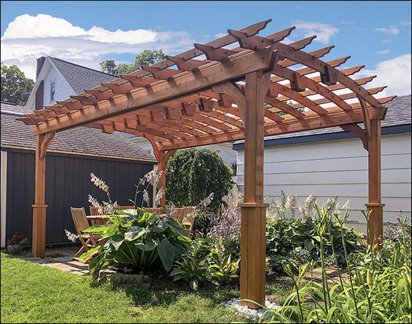 Red Cedar Free Standing Arched Pergolas