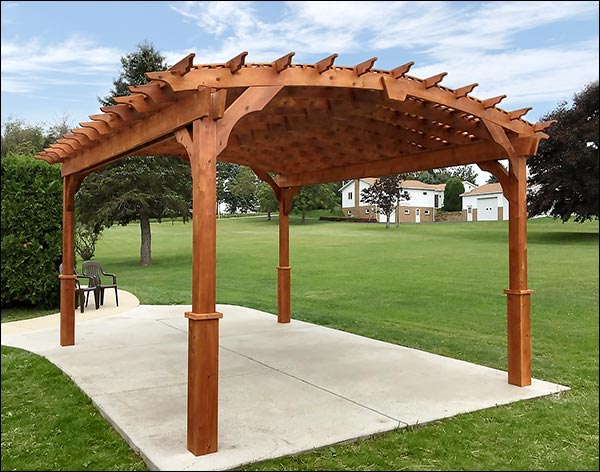 Red Cedar Free Standing Arched Pergolas