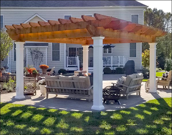 Rough Cut Cedar Free Standing Oasis Pergola