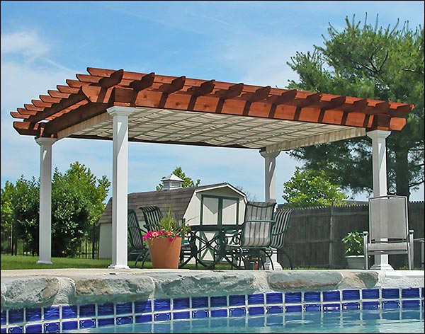Rustic Red Cedar Free Standing Solace Pergola