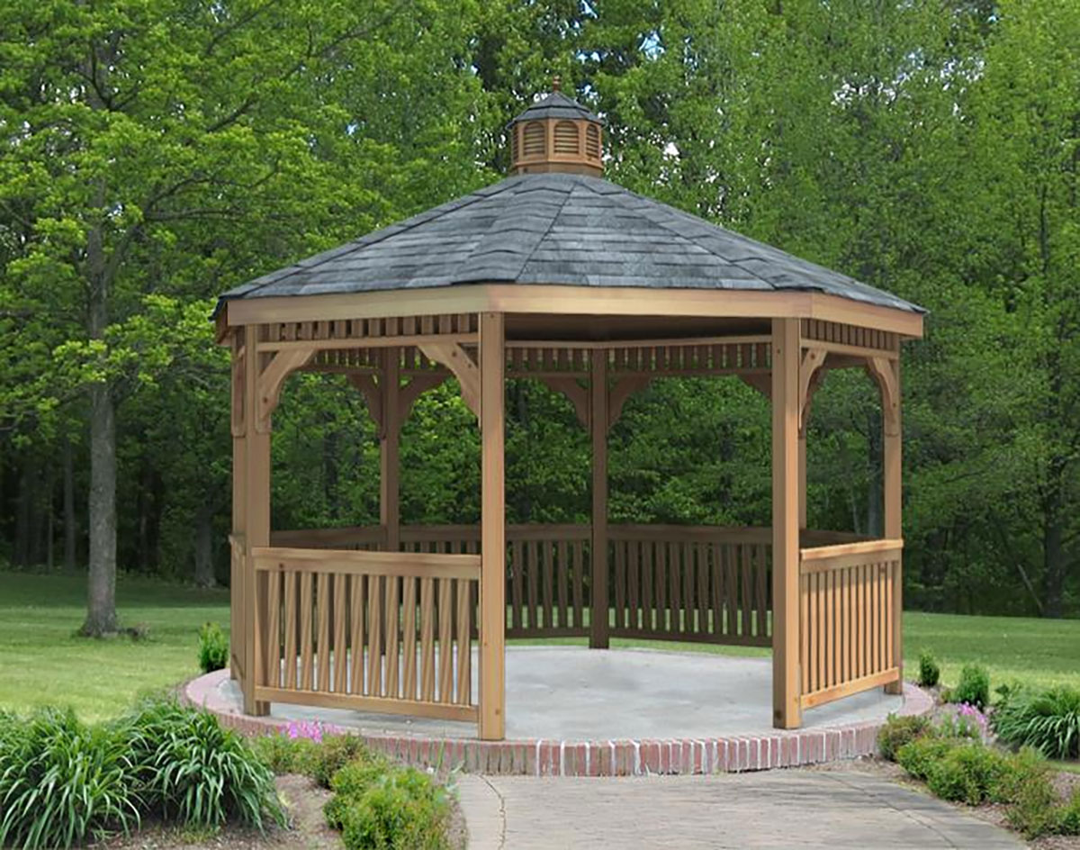 Red Cedar Single Roof Octagon Gazebos | Gazebos by Style