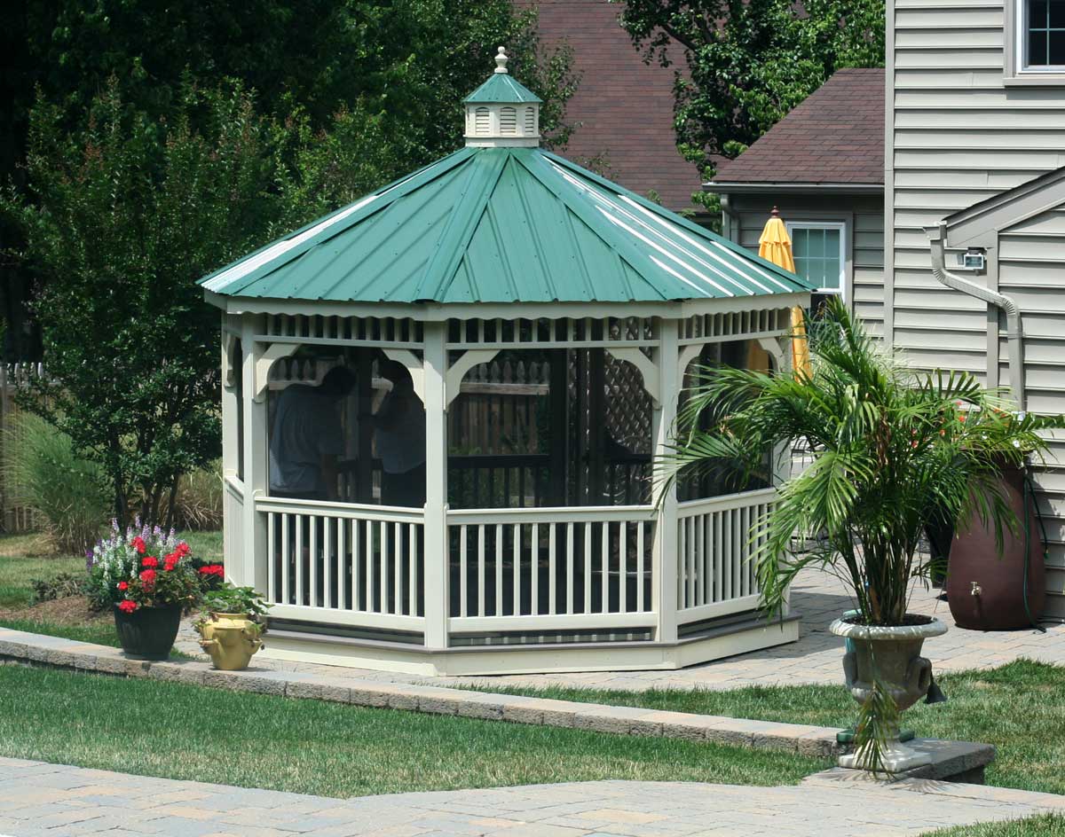 Vinyl Single Roof Octagon Gazebos | Gazebos by Style ...