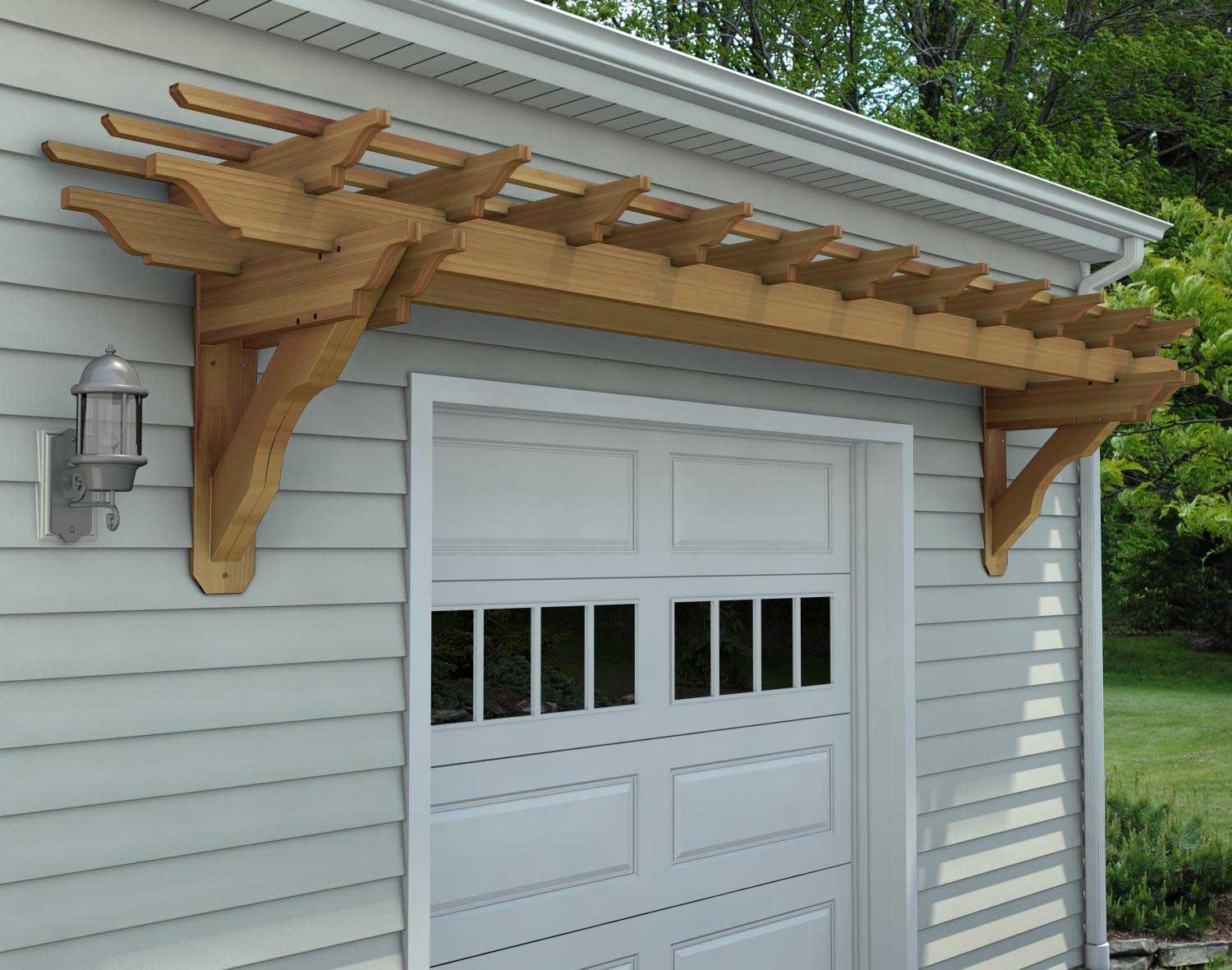 Red Cedar Eyebrow Breeze Wall Mount Pergolas | Pergolas by ...