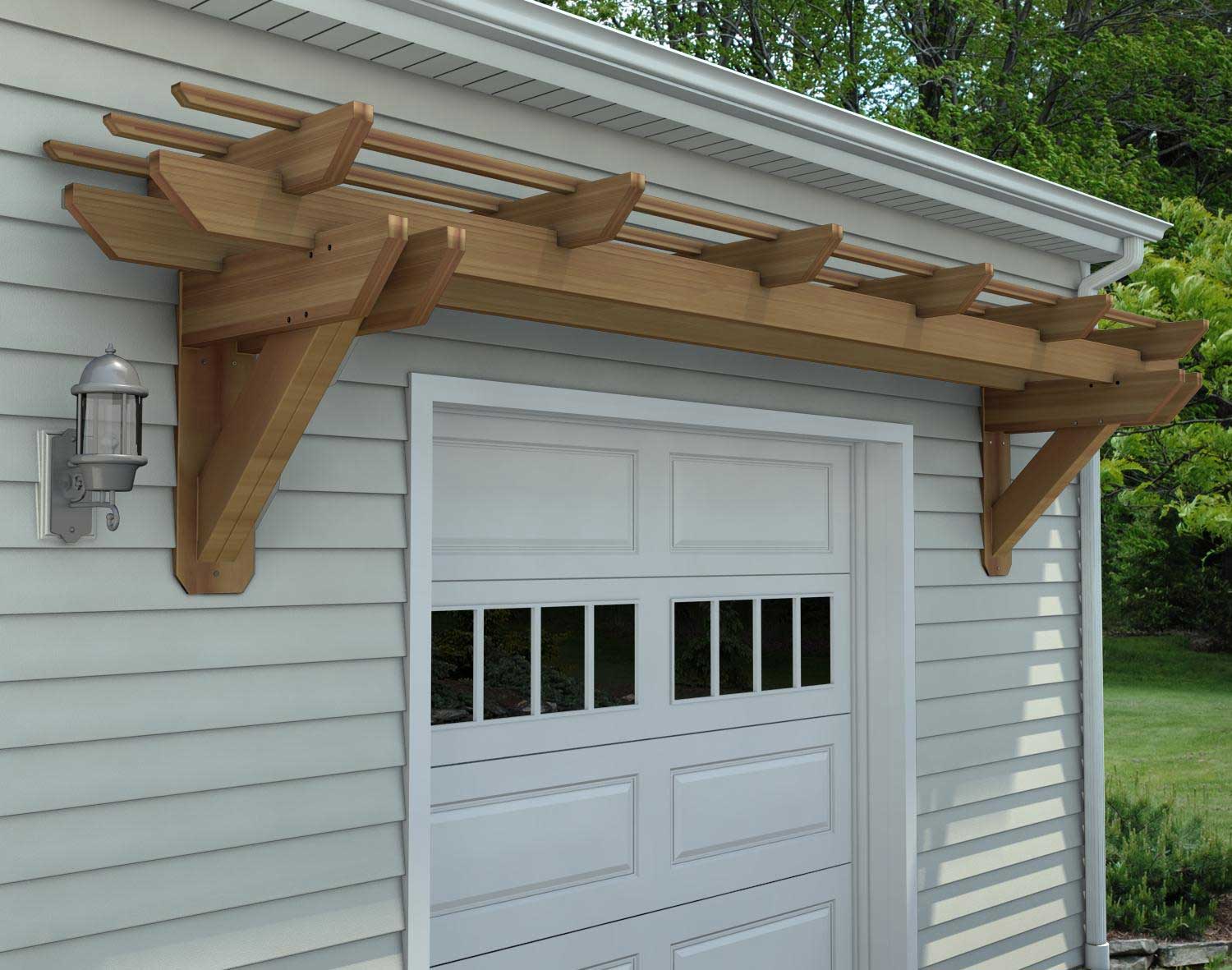 Rough Cut Cedar Eyebrow Breeze Wall Mount Pergolas ...