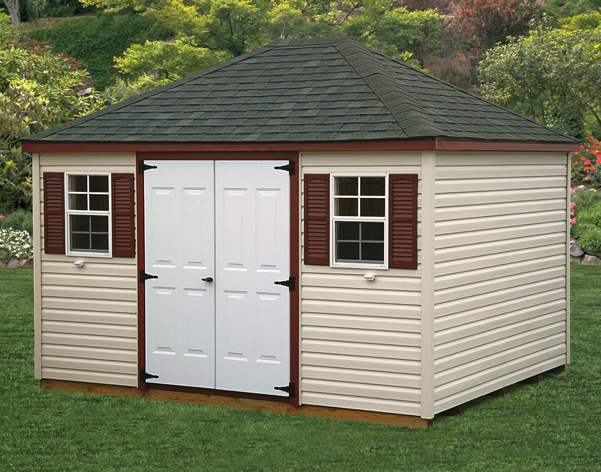 vinyl siding hip roof style sheds sheds by siding